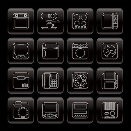 simsearch:400-04318383,k - Line Home and Office, Equipment Icons - Vector Icon Set Stock Photo - Budget Royalty-Free & Subscription, Code: 400-04800367