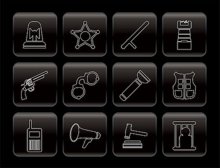 electrocuted - Law, order, police and crime icons - vector icon set Stock Photo - Budget Royalty-Free & Subscription, Code: 400-04800397