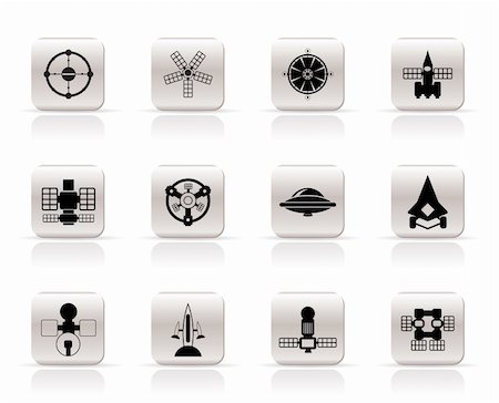 different kinds of future spacecraft icons - vector icon set Stock Photo - Budget Royalty-Free & Subscription, Code: 400-04800420