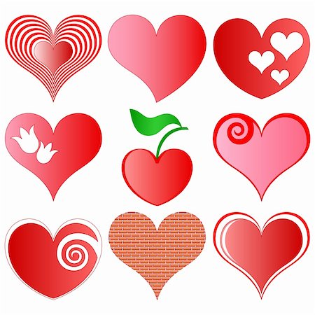 simsearch:400-08410647,k - hearts set for wedding and valentine design Stockbilder - Microstock & Abonnement, Bildnummer: 400-04800441