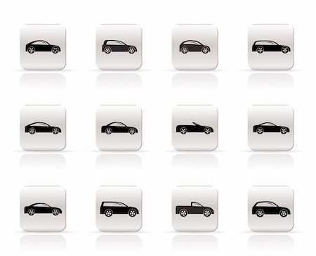 different types of cars icons - Vector icon set Stock Photo - Budget Royalty-Free & Subscription, Code: 400-04800453