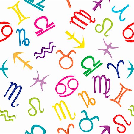 simsearch:400-04840529,k - Seamless pattern with colored zodiacal signs Stock Photo - Budget Royalty-Free & Subscription, Code: 400-04800615