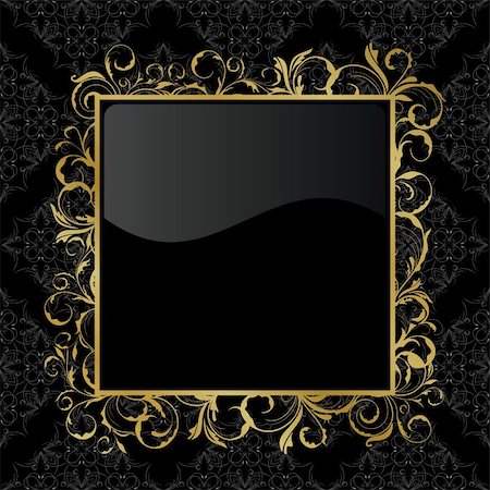 Illustration of floral gold frame - vector Stock Photo - Budget Royalty-Free & Subscription, Code: 400-04800794