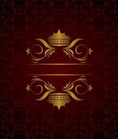 royal crown and elements - Illustration vintage background with crown - vector Stock Photo - Budget Royalty-Free & Subscription, Code: 400-04800799
