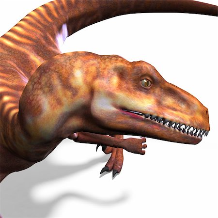 simsearch:400-04818670,k - Dinosaur Deinonychus. 3D rendering with clipping path and shadow over white Foto de stock - Royalty-Free Super Valor e Assinatura, Número: 400-04801098