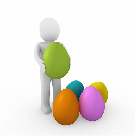 simsearch:400-04022865,k - 3d, human, easter, egg, green, blue, orange, pink Foto de stock - Super Valor sin royalties y Suscripción, Código: 400-04801647