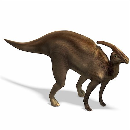 simsearch:400-04818670,k - Dinosaur Parasaurolophus. 3D rendering with clipping path and shadow over white Foto de stock - Royalty-Free Super Valor e Assinatura, Número: 400-04801712