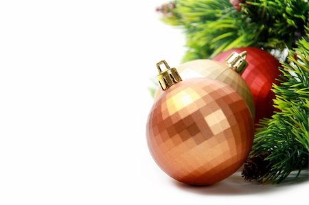 simsearch:400-04411980,k - Color christmas balls isolated over white Fotografie stock - Microstock e Abbonamento, Codice: 400-04801791