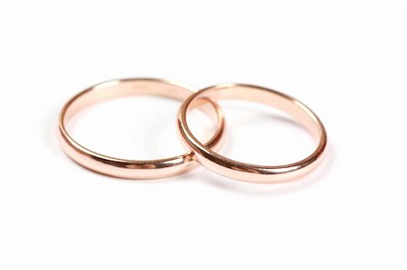simsearch:400-04801864,k - Two wedding rings isolated on a white background Stock Photo - Budget Royalty-Free & Subscription, Code: 400-04801864