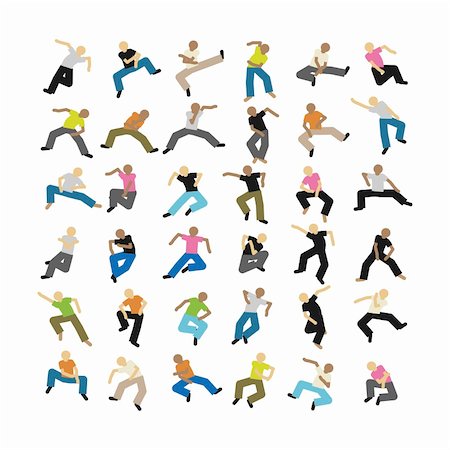 simsearch:400-04592589,k - A set of some dancing vector people Photographie de stock - Aubaine LD & Abonnement, Code: 400-04802000