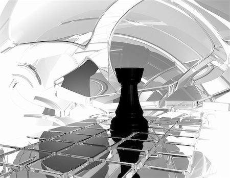 simsearch:400-04710081,k - chess rook in abstract futuristic space - 3d illustration Photographie de stock - Aubaine LD & Abonnement, Code: 400-04802012