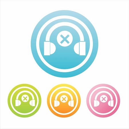 simsearch:400-05725983,k - set of 4 colorful headphones signs Stock Photo - Budget Royalty-Free & Subscription, Code: 400-04802421