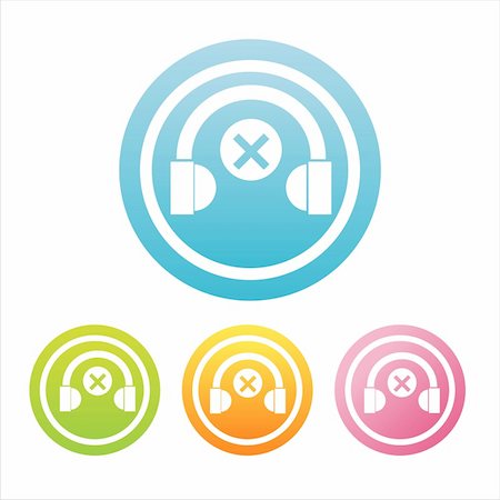 simsearch:400-05725983,k - set of 4 colorful headphones signs Foto de stock - Royalty-Free Super Valor e Assinatura, Número: 400-04802421