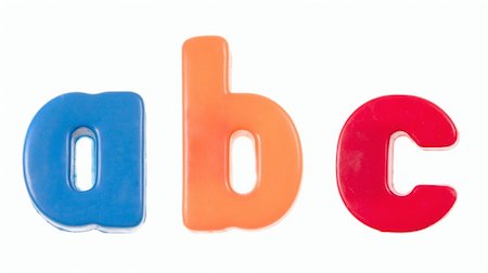 refrigerator magnets - abc - plastic blocks, photo on the white background Stock Photo - Budget Royalty-Free & Subscription, Code: 400-04802657