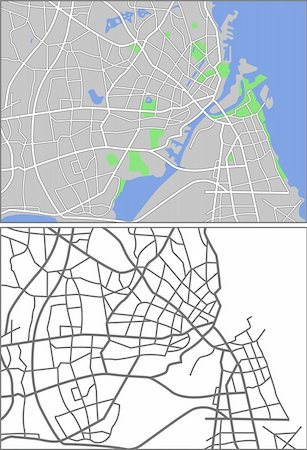 simsearch:400-09051583,k - Vector map of Copenhagen. Photographie de stock - Aubaine LD & Abonnement, Code: 400-04802748