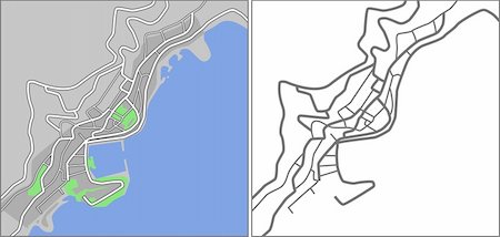 simsearch:400-09051583,k - Vector map of Monaco. Photographie de stock - Aubaine LD & Abonnement, Code: 400-04802768