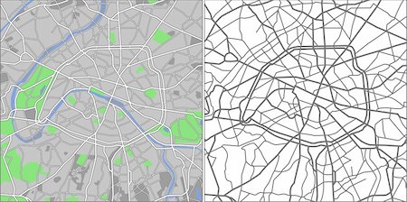 simsearch:400-09051583,k - Vector map of Paris. Photographie de stock - Aubaine LD & Abonnement, Code: 400-04802774