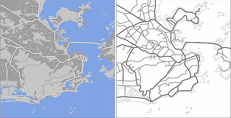 simsearch:400-09051583,k - Vector map of Rio de Janeiro. Photographie de stock - Aubaine LD & Abonnement, Code: 400-04802777