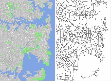 simsearch:400-09051583,k - Vector map of Sydney. Photographie de stock - Aubaine LD & Abonnement, Code: 400-04802784