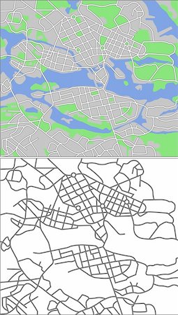simsearch:400-09051583,k - Vector map of Stockholm. Photographie de stock - Aubaine LD & Abonnement, Code: 400-04802783