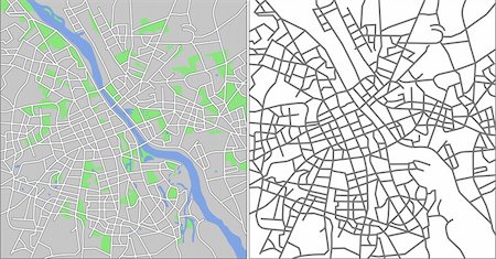 Vector map of Warsaw. Stock Photo - Budget Royalty-Free & Subscription, Code: 400-04802790