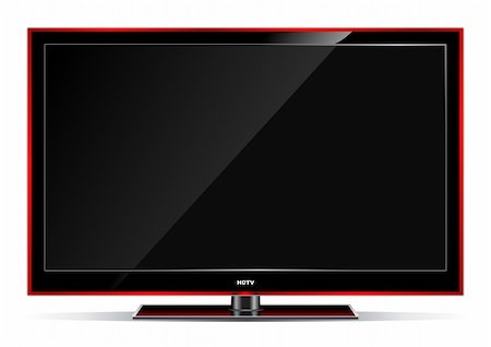 Vector (eps) illustration of plasma LCD TV on white background. Stock Photo - Budget Royalty-Free & Subscription, Code: 400-04802862