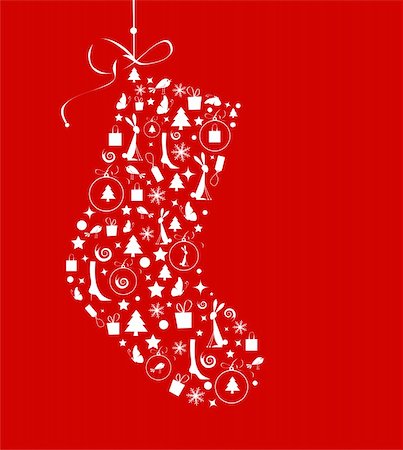simsearch:400-05735543,k - Christmas stocking for your design Photographie de stock - Aubaine LD & Abonnement, Code: 400-04802971