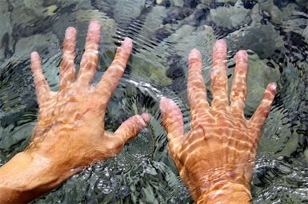 hands underwater river water wavy distorted shapes Stock Photo - Budget Royalty-Free & Subscription, Code: 400-04803055