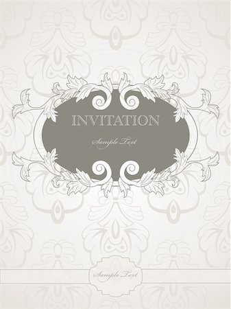 Vector vintage pattern for wedding invitation Stock Photo - Budget Royalty-Free & Subscription, Code: 400-04803174