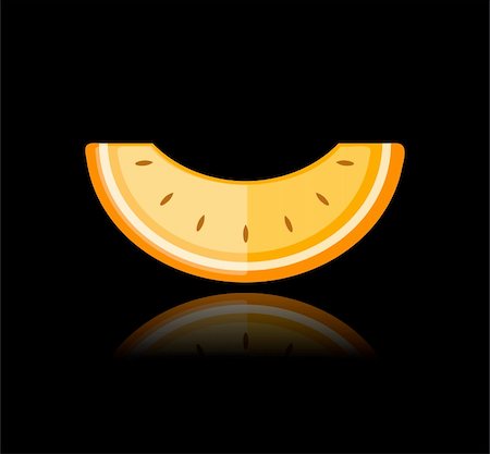 dessert to sketch - Piece of melon on black for your design Stock Photo - Budget Royalty-Free & Subscription, Code: 400-04803232