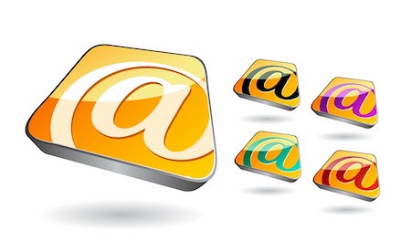 simsearch:700-05974044,k - mail icon set in perspective view isolated on white background Stockbilder - Microstock & Abonnement, Bildnummer: 400-04803295