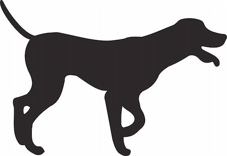simsearch:400-08976828,k - Dog silhouette isolated on white background. Vector Stock Photo - Budget Royalty-Free & Subscription, Code: 400-04803523