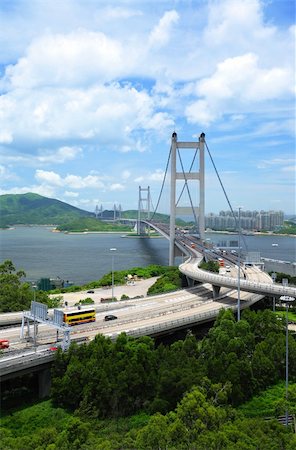 simsearch:400-05684594,k - Bridge in Hong Kong, Tsing Ma Bridge Foto de stock - Super Valor sin royalties y Suscripción, Código: 400-04803543