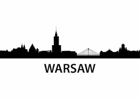 simsearch:400-08094357,k - detailed vector skyline of Warsaw Foto de stock - Super Valor sin royalties y Suscripción, Código: 400-04803632