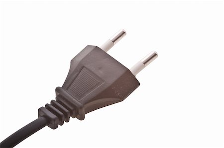 simsearch:400-05879568,k - Black electric plug isolated on white background Stock Photo - Budget Royalty-Free & Subscription, Code: 400-04803667