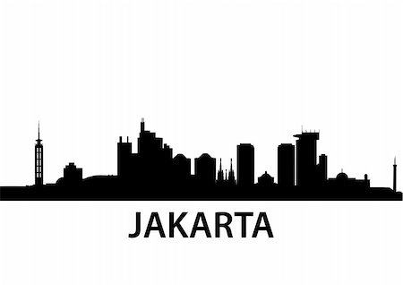 detailed vector illustration of Jakarta, Indonesia Foto de stock - Super Valor sin royalties y Suscripción, Código: 400-04803698