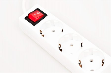 simsearch:400-06093210,k - Isolated power outlet with red button Stock Photo - Budget Royalty-Free & Subscription, Code: 400-04803715