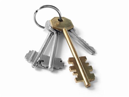 simsearch:614-05818998,k - bunch of keys on white background Stock Photo - Budget Royalty-Free & Subscription, Code: 400-04803804