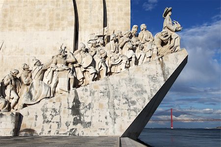 simsearch:400-06205783,k - The Padrao dos Descobrimentos in Lisbon Portugal is the monument for the portuguese conquerers Stock Photo - Budget Royalty-Free & Subscription, Code: 400-04803940