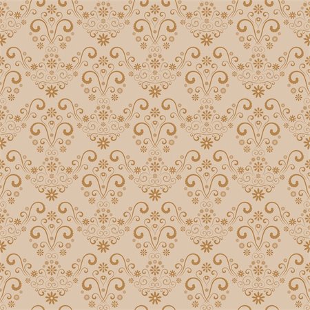 Seamless retro damask pattern.  Floral vintage wallpaper background. Stock Photo - Budget Royalty-Free & Subscription, Code: 400-04814076