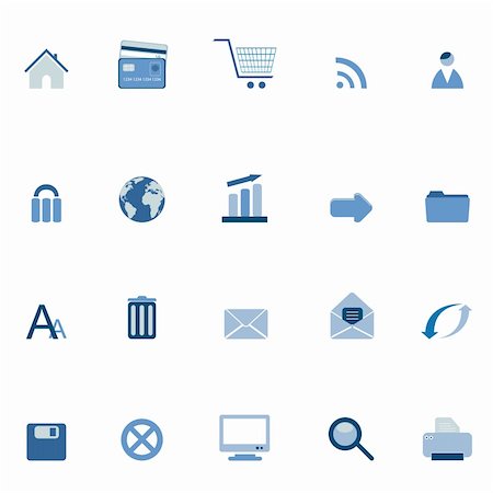 recycle bins for the home - Internet and web symbols icon set Stock Photo - Budget Royalty-Free & Subscription, Code: 400-04814158