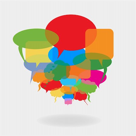Colorful cartoon speech and talk bubbles or balloons Stock Photo - Budget Royalty-Free & Subscription, Code: 400-04814153