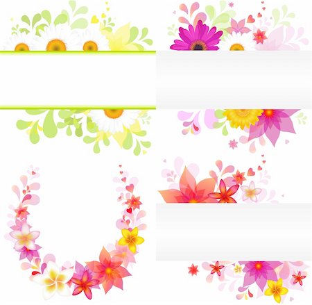 4 Flower Elements Of Design, Isolated On White Background, Vector Illustration Stock Photo - Budget Royalty-Free & Subscription, Code: 400-04814608