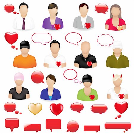 simsearch:400-04314336,k - Icons Of People With Design Elements On  Theme Valentine's day, Isolated On White Background, Vector Illustration Photographie de stock - Aubaine LD & Abonnement, Code: 400-04814617