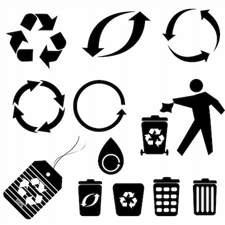 Various recycling symbols and icons Stock Photo - Budget Royalty-Free & Subscription, Code: 400-04815130