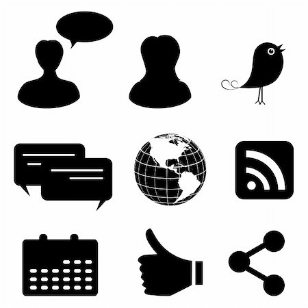 Social network and media icons Stock Photo - Budget Royalty-Free & Subscription, Code: 400-04815131