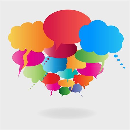 Colorful cartoon speech bubbles Stock Photo - Budget Royalty-Free & Subscription, Code: 400-04815169