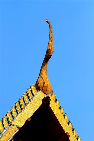 detial - detail of ornately decorated temple roof in bangkok, thailand Stock Photo - Budget Royalty-Free & Subscription, Code: 400-04815576
