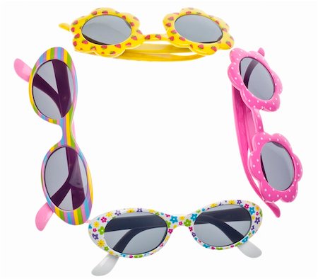 simsearch:400-04755656,k - Summer Child Size Sunglasses Isolated on White with a Clipping Path. Stock Photo - Budget Royalty-Free & Subscription, Code: 400-04815628