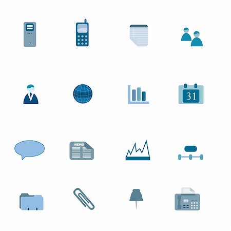 Business icons in blue tones Stock Photo - Budget Royalty-Free & Subscription, Code: 400-04815903